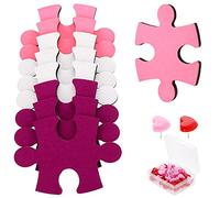 HonGien 9 tableros autoadhesivos con forma de rompecabezas de fieltro (rosa) con 50 alfileres de empuje en forma de corazón para fotos, memos, imágenes, dibujo, decoración de pared colorida