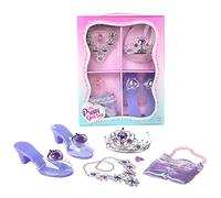 Hongjingda Juego de zapatos y corona de princesa - Juego de zapatos de rol de princesa colección de joyas, zapatos de princesa, joyas y coronas, accesorios para princesas
