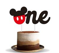 Hongkai Mickey Mouse One Cake Toppers Picks for Baby Boy Girl 1st Birthday Happy Birthday Baby Shower Aniversario Fiesta Decoración Suministros