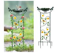 HONGLAND Baños para pájaros de Enrejado para Exteriores, 101 cm de Altura, comedero de pájaros, decoración Vintage para Patio, Cuenco de baño para pájaros Que se Puede emparejar, Bomba de Fuente