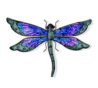 HONGLAND Decoración de libélula de metal, decoración de pared al aire libre, arte de pared de metal, adornos de libélula, esculturas de pared, regalos, decoraciones colgantes para jardín, patio, hogar