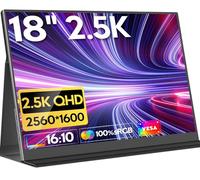 HONGO 2.5K Monitor Portátil Pantalla IPS 18" 2560x1600P, Pantalla Ordenador Monitor Externa HDR con Tipo C/USB C, 100% sRGB Tablet Portable Monitore para Laptop PC Mac X-BO PS4/5, con Smart Funda