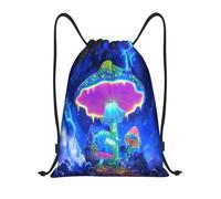 Hongos De Neón Brillantes En Un Cielo Nocturno Tormentoso Unisex Bolsa De Deporte Impermeable Mochila De Cuerdas Con Cordón Mochilas Deportiva Para Yoga Baloncesto Voleibol