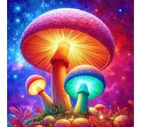Hongos fantásticos Puzzle de 70 Piezas,16x16 cm Rompecabezas DIY,Entretenimiento Creativo,Rompecabezas para Adultos,Juego de Habilidad para Toda la Familia
