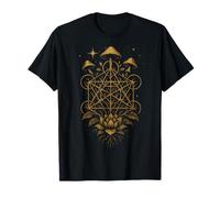 Hongos Flor Geometría Sagrado Bosque Raíces Estrellas Camiseta