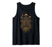 Hongos Flor Geometría Sagrado Bosque Raíces Estrellas Camiseta sin Mangas
