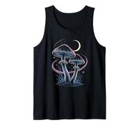 Hongos Luna Bosque Naturaleza Noche Arte Fantasía Mágica Camiseta sin Mangas