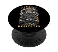 Hongos mágicos psicodélicos de Buda de Yoga fuertemente meditados PopSockets PopGrip Adhesivo