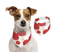 Hongos Rojos amanita muscaria,Pañuelos de algodón para Perros, Bufandas Ajustables para Mascotas,L