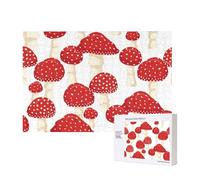 Hongos Rojos amanita muscaria,Rompecabezas de Madera de 300 Piezas, Juego Familiar, Rompecabezas para Adultos, Adolescentes, decoración del hogar