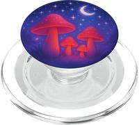 Hongos rojos bajo cielo estrellado Bosque Noche Mágica Estética PopSockets PopGrip para MagSafe