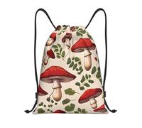 Hongos Rojos Bolsa De Gimnasio Mochila con Cordón Fácil De Doblar Ligera Bolsa De Deporte para Escolar Senderismo Almacenamiento 36X42Cm