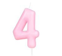 Hongplus Vela Rosa Macaron Número 4, Vela de Cumpleaños 4, Velas Rosa Macaron Feliz Cumpleaños para Tarta, Decoraciones de Cobertura de Tarta para Niñas Mujeres Dulce Pastel 4 Decoraciones de Fiesta