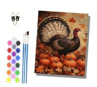 HONGPZH Pintura por Números Adultos Principiantes con Pinceles y Pinturas Acrílicas de Lienzo Decoración para el Hogar sin Marco 40 x 50 cmPavo en un montón de calabazas