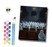 HONGPZH Pintura por Números Adultos Principiantes con Pinceles y Pinturas Acrílicas de Lienzo Decoración para el Hogar sin Marco 40 x 50 cmFantasmas en la iglesia