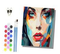 HONGPZH Pintura por números adultos sin marco pintado a mano Kit para principiantes Set incluye pinturas acrílicas y pinceles lienzo de 40 x 50 cmAvatares de chicas sencillos y bonitos