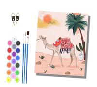 HONGPZH Pintura por números adultos sin marco pintado a mano Kit para principiantes Set incluye pinturas acrílicas y pinceles lienzo de 40 x 50 cmDibujo sencillo de un camello