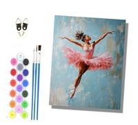 HONGPZH Pintura por números adultos sin marcopintado a mano Kit para principiantes Set incluye pinturas acrílicas y pinceles lienzo de 40 x 50 cmChicas africanas bailando