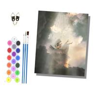 HONGPZH Pintura por Números para Adultos Cuadro para Pintar por Números con Lienzo 40x50cm pintura al óleo de Adecuado para adultos Con marco La mujer que cayó por el precipicio