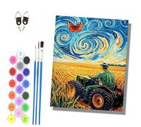 HONGPZH Pintura por Números para Adultos de Cuadro para Pintar por Números con Lienzo 40x50cm pintura al óleo de Adecuado para adultos y principiantesCultivo de campos de trigo al estilo Van Gogh