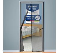 HONGTAISHENG Mosquitera Puerta Magnetica, 105x215cm Cortina Mosquiteras para Puertas, Se Cierra Automáticamente, Fácil Instalación sin Taladrar, para Puerta del Balcón, Puerta Patio, Negro