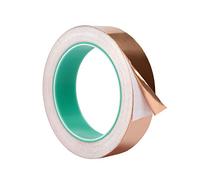HONGXIN-SHOP Cinta de Lámina de Cobre Adhesiva Conductora de Doble Cara para Guitarra Blindaje emi Vidrieras Papel Circuitos Reparaciones Eléctricas Manualidades Soldadura 25mm X 20m