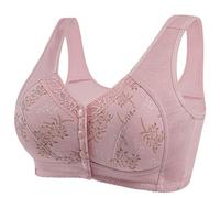 HongXINGDd Sujetador de Dormir de Encaje a presión de algodón para Todos los días para Mujeres Mayores Color 4 120B