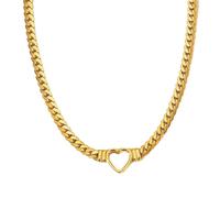 HONGXINHAO Collar moderno con colgante de corazón, elegante collar de cadena con corazón hueco, regalo para mujeres que aman los detalles, as the pic show, acero de titanio
