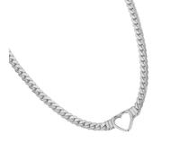 HONGXINHAO Collar moderno con colgante de corazón, elegante collar de cadena con corazón hueco, regalo para mujeres que aman los detalles, as the pic show, acero de titanio