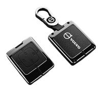 HONGYANFA Cuero Estuches de Llave para Dacia Duster 2010-2021 2022 2023 2024 2025, Funda de Cuero para Llavero de Coche con Cierre de Cremallera,Black-Metal Buckle Style