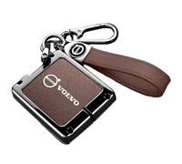 HONGYANFA Cuero Estuches de Llave para DS7 DS 7 Crossback 2018 2020 2021 2022 2023 2024, Funda de Cuero para Llavero de Coche con Cierre de Cremallera,Brown-Bracelet Style