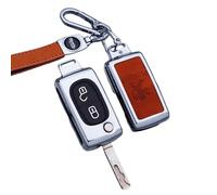 HONGYANFA Cuero Estuches de Llave para Peugeot 2008 II Active/2008 GT/2008 Active Business, Funda de Cuero para Llavero de Coche con Cierre de Cremallera,Orange-C-Bracelet Style