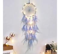 Hongyans Atrapasueños LED con Plumas Hecho a Mano Dream Catcher Adornos Colgar Pared para Decoración Hogar Dormitorio Boda Habitación Infantil Niñas Regalo de Cumpleaños