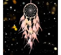 Hongyans Atrapasueños LED con Plumas Hecho a Mano Dream Catcher Adornos Colgar Pared para Decoración Hogar Dormitorio Boda Habitación Infantil Niñas Regalo de Cumpleaños