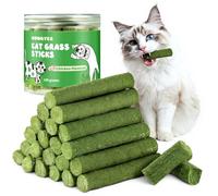 HONGYEE 20Pcs Golosina de Hierba Gatera para Gatos (100g), Snacks liofilizados para Gatos, para el Cuidado Dental del Gato y la eliminación de Las Bolas de Pelo, Proteja el Sistema digestivo
