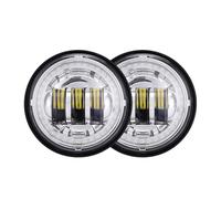 HONGYISM Faro Delantero Para Moto Luz Antiniebla LED Para Motocicleta De 4 5 Pulgadas Cromada Negra 1 Par 45" 1/2 Que Pasa Por Auxiliar Para Touring Electra Para Glide(Plata)