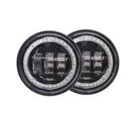 HONGYISM Faro Delantero Para Moto Luz Antiniebla LED Para Motocicleta De 4 5 Pulgadas Cromada Negra 1 Par 45" 1/2 Que Pasa Por Auxiliar Para Touring Electra Para Glide(Negro)