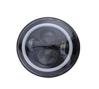 HONGYISM Faros Para Jeep Para Wrangler TJ LJ JK 1976-2016 | Faro LED Redondo De 7 Pulgadas Para Coche Haz DRL Hi/Lo Anillo Halo 90W Ojo Ángel Ámbar(1 Piece Black b)