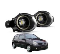 HONGYISM Luces Antiniebla Lente LED Coche DRL Lámpara Circulación Diurna Antiniebla 40W 12V Conjunto Luz Antiniebla Ojo Ángel Para Clio 2/II Hatchback Van 1998-2004 Antiniebla(Yellow Fog Light)