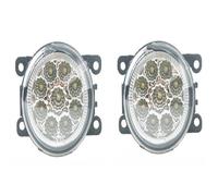 HONGYISM Luces Antiniebla Para Ford Para Focus 2 MK2 2009-2011 Faro LED Cubierta Luz Antiniebla Parrilla Bisel Cromado Arnés Interruptor Kit Luces Antiniebla Antiniebla(A LED)