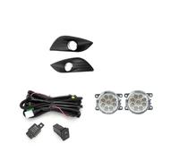 HONGYISM Luces Antiniebla Para Ford Para Focus 2 MK2 2009-2011 Faro LED Cubierta Luz Antiniebla Parrilla Bisel Cromado Arnés Interruptor Kit Luces Antiniebla Antiniebla(A 1 set LED)