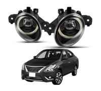 HONGYISM Luces Antiniebla Para Nissan Para Versa 2012-2019 Conjunto Luz Antiniebla LED Izquierda + Derecha 40W Ojo Ángel Lámpara Circulación Diurna DRL 4000LM 12V Antiniebla(Yellow Fog Light)