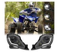 HONGYISM Luz Señal Giro Para Faros Delanteros LED E24 Para Raptor 700 250 350 Para YFZ 450 450R 450X Para Wolverine 450 350 Conjunto Faros DRL Luz Alta Y Baja Faro Delantero