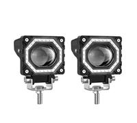 HONGYISM Moto Faro Careta Luz De Circulación Cuadrada Para Motocicleta S14, Foco LED 14000 Lm, 8000 K, Azul DRL, Ojos Ángel, Trabajo Auxiliar 140 W(2 piezas)