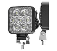 HONGYISM Moto Faro Careta Para Poste De Luz Trabajo Cuadrado Para 2,5", 7 LED, Para Campo Traviesa, Foco Marino, Camión 4x4, 9 V-30 V(Square)