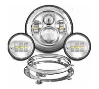 HONGYISM Para Touring Para Electra Para Glide Motocicleta Faro LED 7 Pulgadas Con Lámpara Luz Antiniebla Auxiliar LED 4-1/2" Y 4,5 Pulgadas Faro Delantero(Chrome Set NO DRL)