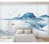 HongYouQi Azul Pico Vista Del Lago Moderno Papel Tapiz Decoración Dormitorio Textura Casa Sala De Estar Fondo De Tv-300Cm×210Cm