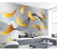 HongYouQi Planta Minimalista Plumas Amarillas Paisaje Moderno Papel Tapiz Decoración Dormitorio Decoración Del Hogar Fondo De Tv-430Cm×300Cm