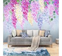 HongYouQi Púrpura Floral 3D Moderno Papel Tapiz Decoración Dormitorio Texturizado Casa Sala De Estar Tv Fondo-150Cm×105Cm