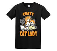 HONGZHENBAO Funny Crazy Cat Lady Cat Lover Gift J M Transparent T-Shirt Mens Black Unisex Tees Shirt XXL